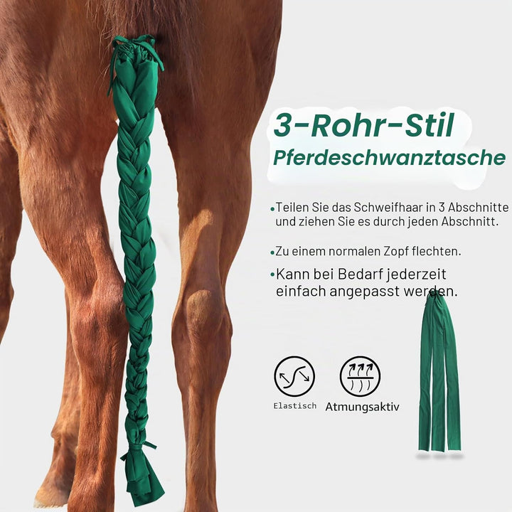 Harrison Howard 3 Röhren, dehnbare Stoffe, verstellbarer Verschluss, leicht, für Pferde, geflochten,