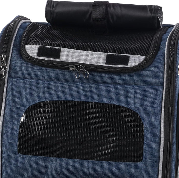 Hunderucksack - Rucksack Manfred Blau – 31x33x43cm – Polyester – Abnehmbarer Boden – Sicherheitslein
