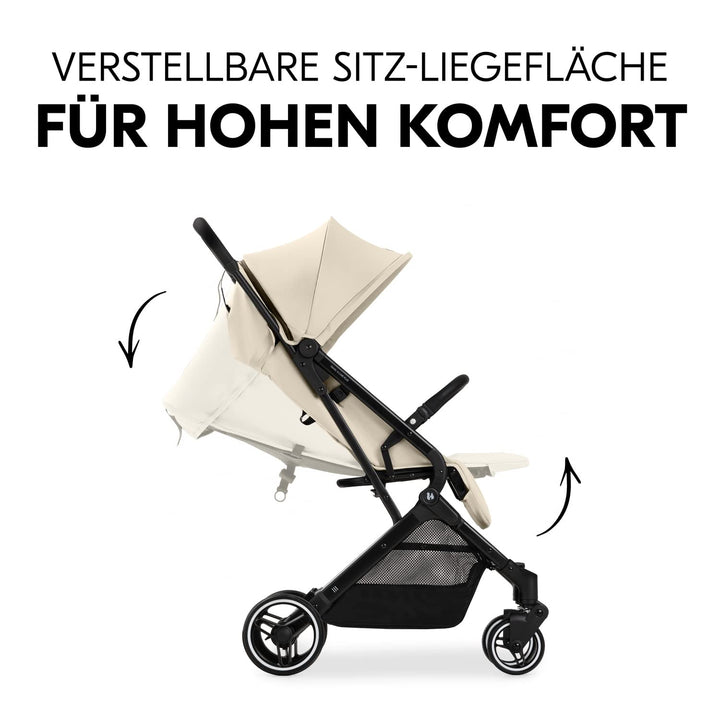 hauck Travel N Care Plus, Vanilla - Reisebuggy für Kinder ab Geburt bis 22 kg mit Liegefunktion & Ko