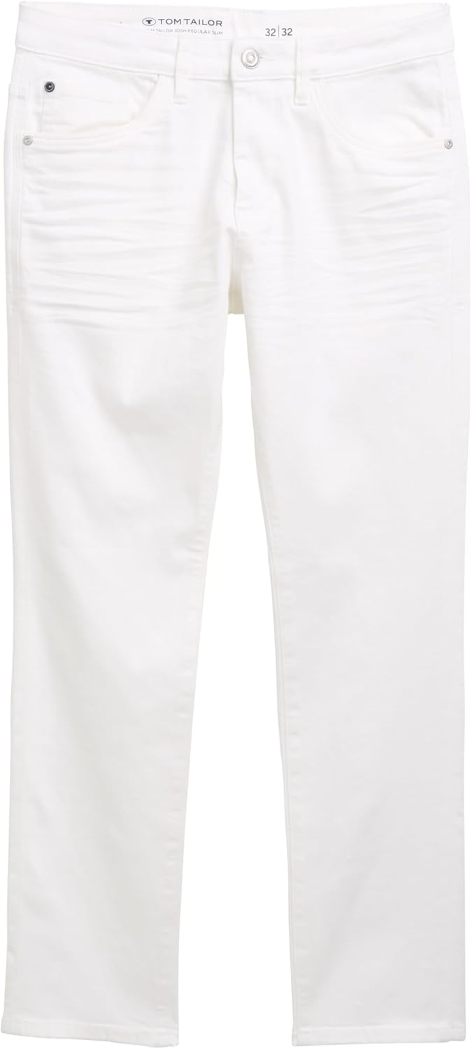 TOM TAILOR Herren Josh Regular Slim Jeans 28W / 34L 10101 - White Denim, 28W / 34L 10101 - White Den