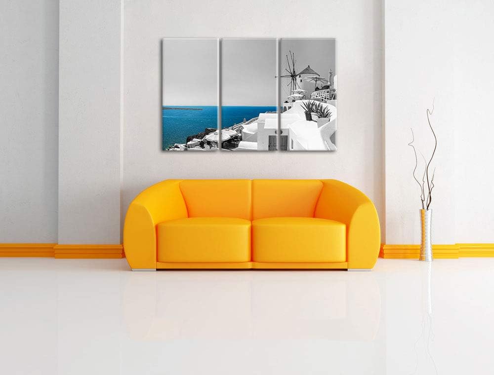Club Kalimera Kriti in Kreta schwarz/weiss 3-Teiler Leinwandbild 120x80 Bild auf Leinwand, XXL riesi