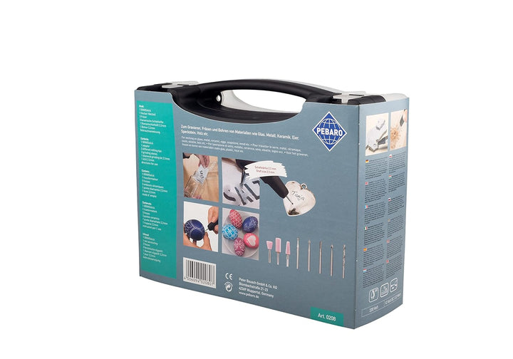 Pebaro 0208 Gravierset Graviergerät, 3 keramische Schleifstifte, 1 diamantierter Schleifstift, 1 Boh