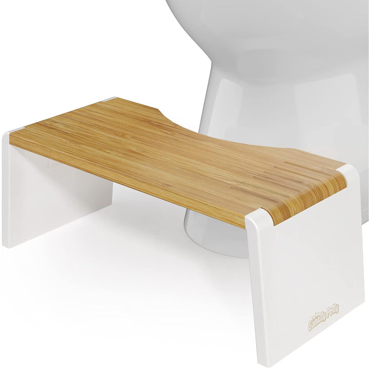 Squatty Potty Stockholm Falten Bambus Toilette Hocker, 7-Zoll Collapsible, Braun und Weiss, Bambus