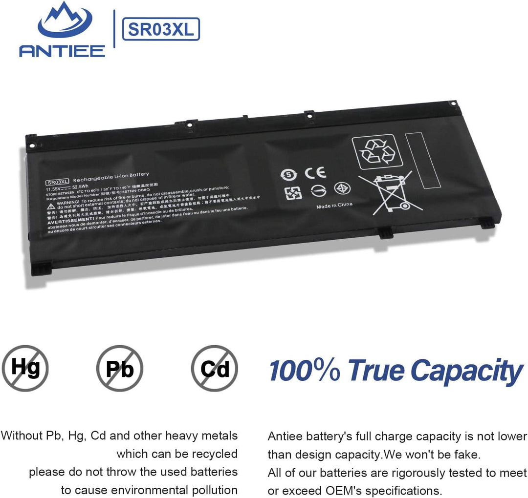 ANTIEE SR03XL Laptop Akku für HP Pavilion 15-CX 15-CX0056WM 15-CX0058WM Envy X360 15-CN 15-CP 17-BW