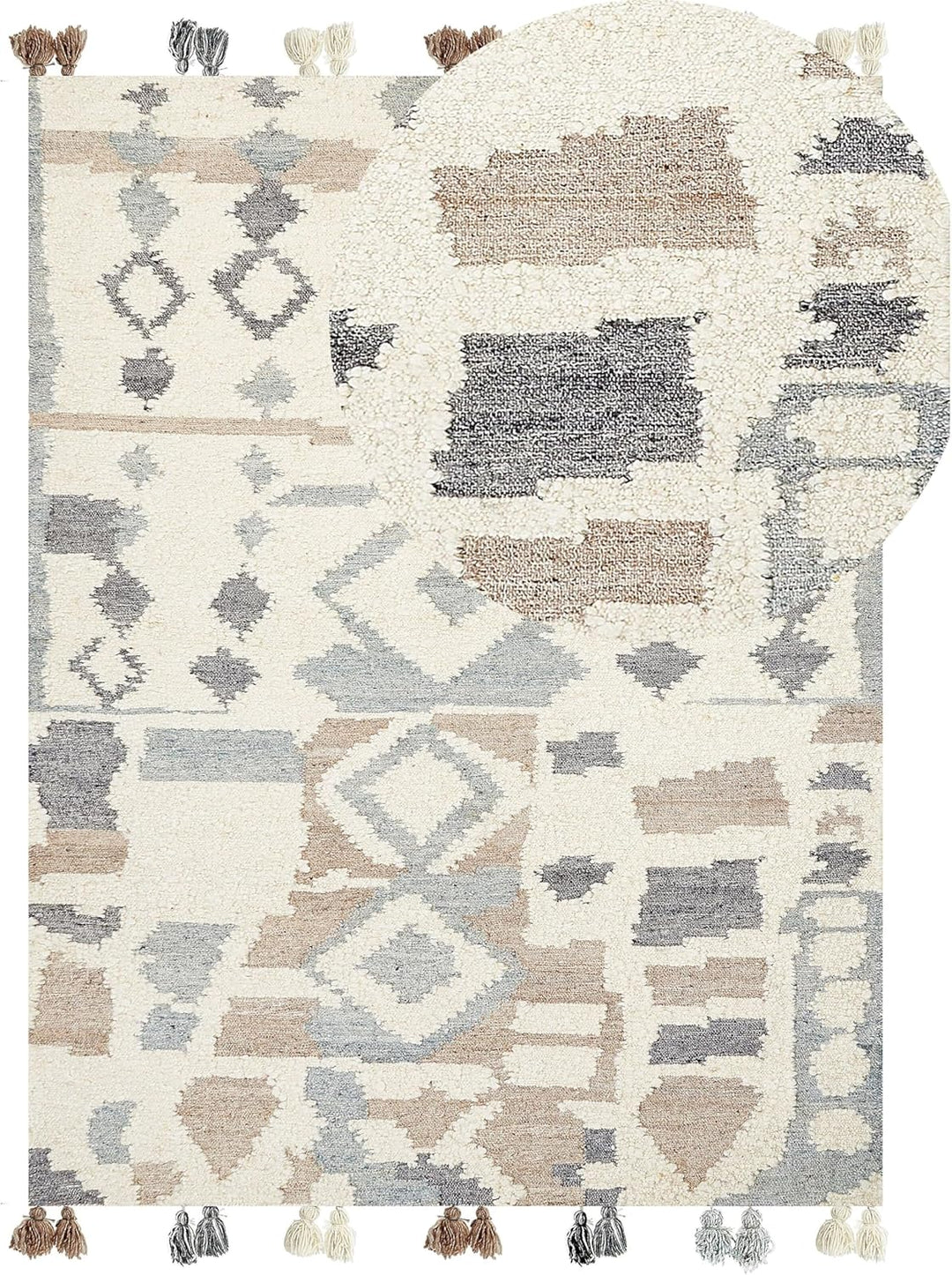 Kelim-Teppich Wolle bunt 160 x 230 cm handgewebt geometrisches Muster Mrgavet