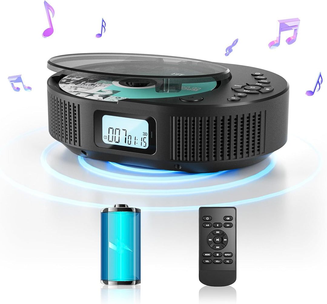 Desobry CD Player tragbar Kinder klein mit Bluetooth discman Kinder Lautsprecher Radio Boombox-CD-Pl