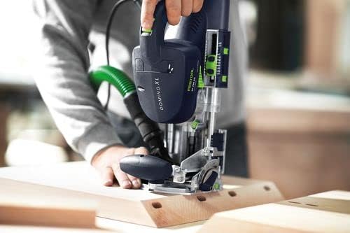Festool Dübelfräse DF 700 EQ-Plus DOMINO XL (mit DOMINO Fräser, Zusatzanschlag, leere Dübelbox, Gabe