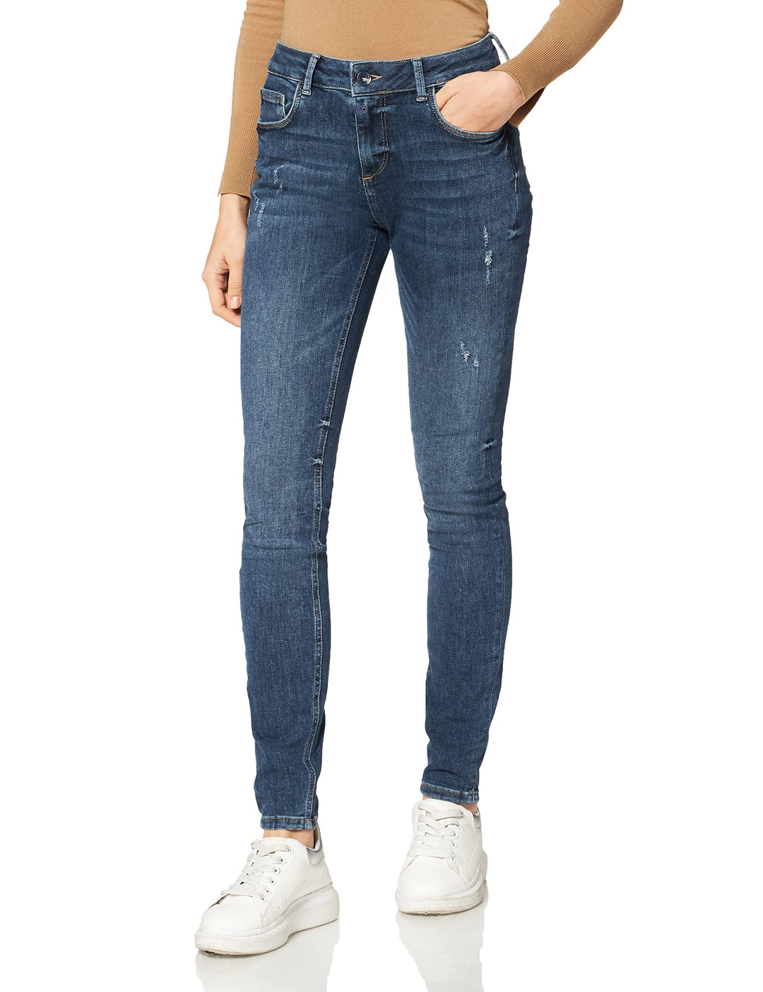 Timezone Damen Tight Aleenatz Womenshape Freizeithose 24W / 28L Lapis Blue Wash, 24W / 28L Lapis Blu