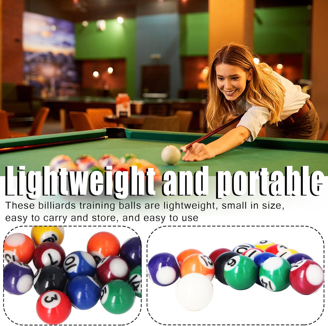 25mm Mini Billard Set 16 Kugeln amerikanisches Harzmaterial tragbarer Tischbillard Kinder Erwachsene