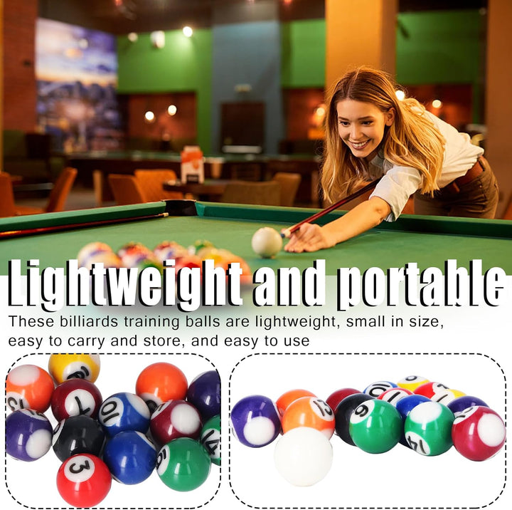 25mm Mini Billard Set 16 Kugeln amerikanisches Harzmaterial tragbarer Tischbillard Kinder Erwachsene