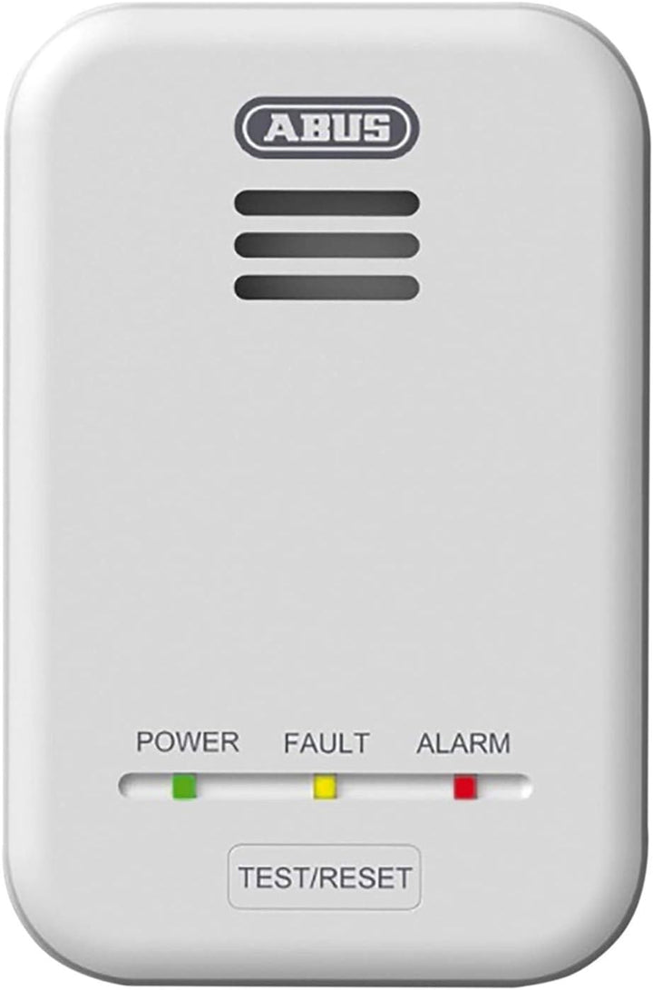 ABUS Gasmelder GWM100ME für Gasthermen - Erdgas (Methan) / Stadtgas - Alarmlautstärke 85 dB - weiss