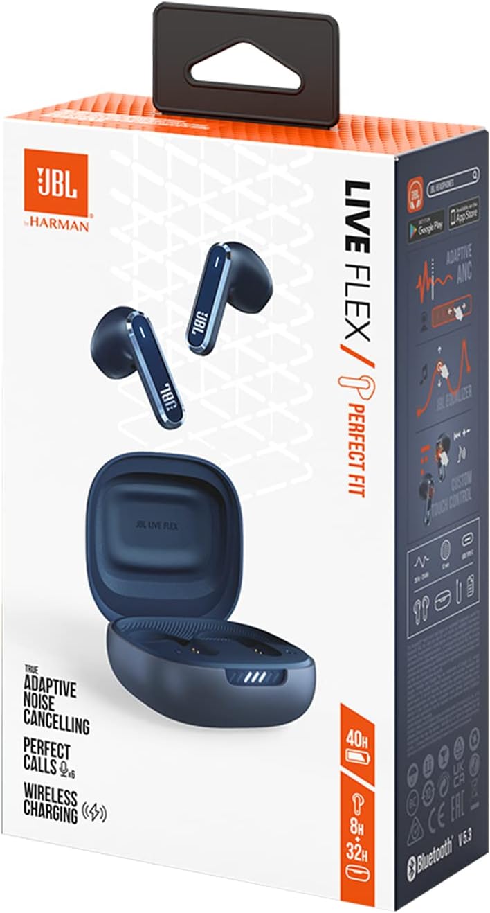 JBL Live Flex – In-Ear-Bluetooth-Kopfhörer mit 40 Stunden Akkulaufzeit – Geräuschunterdrückung und w