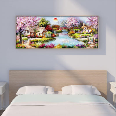 5D DIY Diamant Painting Bilder Gross Malerei Kit Sonne Landschaft Diamond Painting Stickerei Mosaik