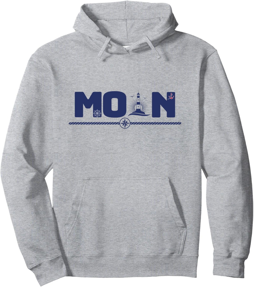 Moin aus Norddeutschland Leuchtturm Möwen Anker Pullover Hoodie