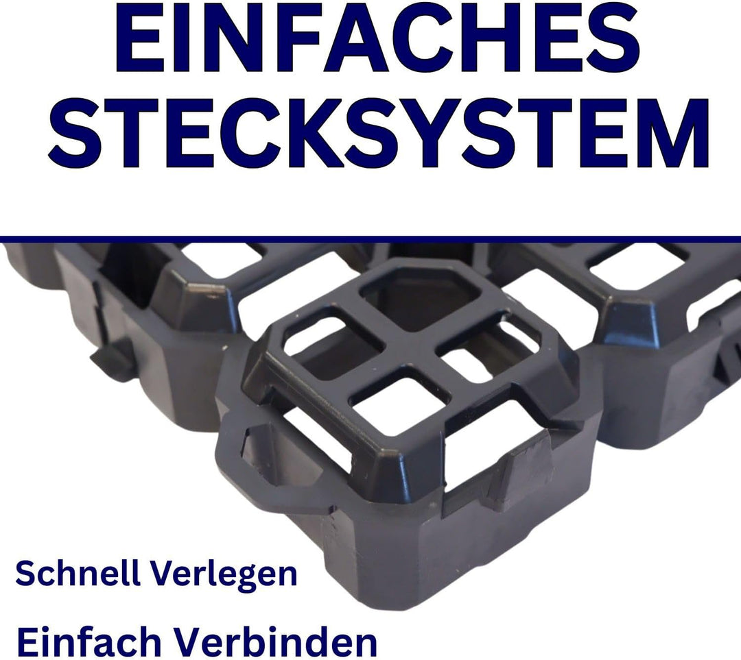 10 Stück ViD® Rasengitter/Rasenwaben 60x40x4 cm, schwarz | Paddockplatten/Rasengitterplatten/Bodenwa