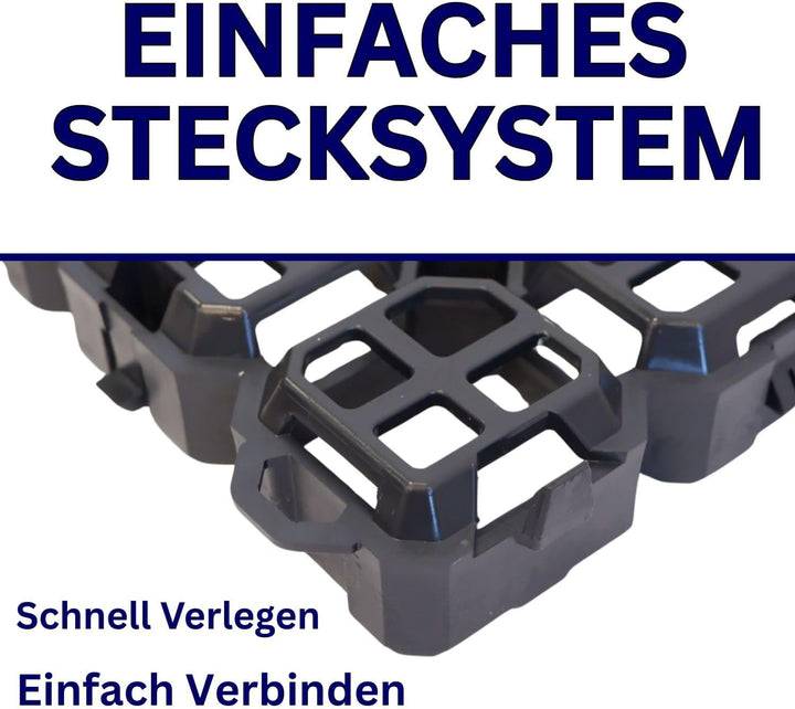 10 Stück ViD® Rasengitter/Rasenwaben 60x40x4 cm, schwarz | Paddockplatten/Rasengitterplatten/Bodenwa