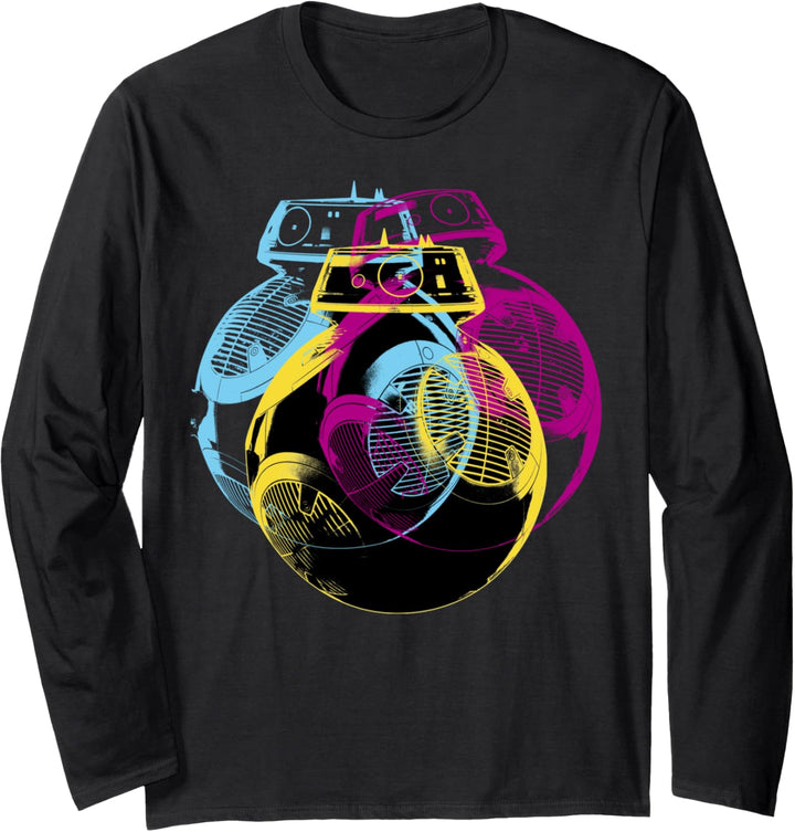 Star Wars Last Jedi BB-9 Neon Portrait Langarmshirt