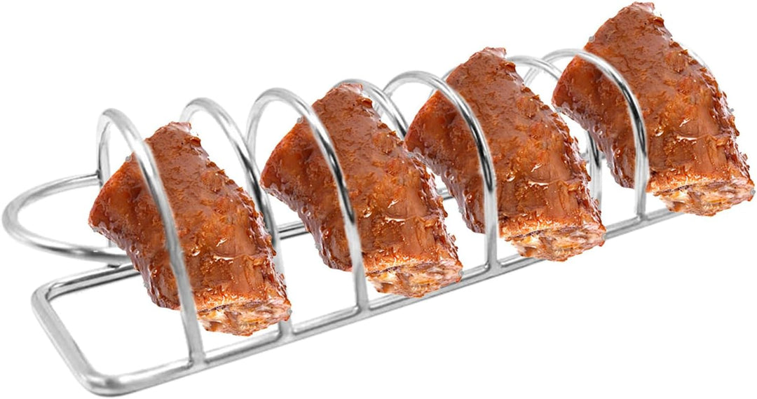 Eoixuqba Rippenhalter | Grosser Rippchenhalter - Edelstahl Antihaft Grillzubehör für Heissluftfritte