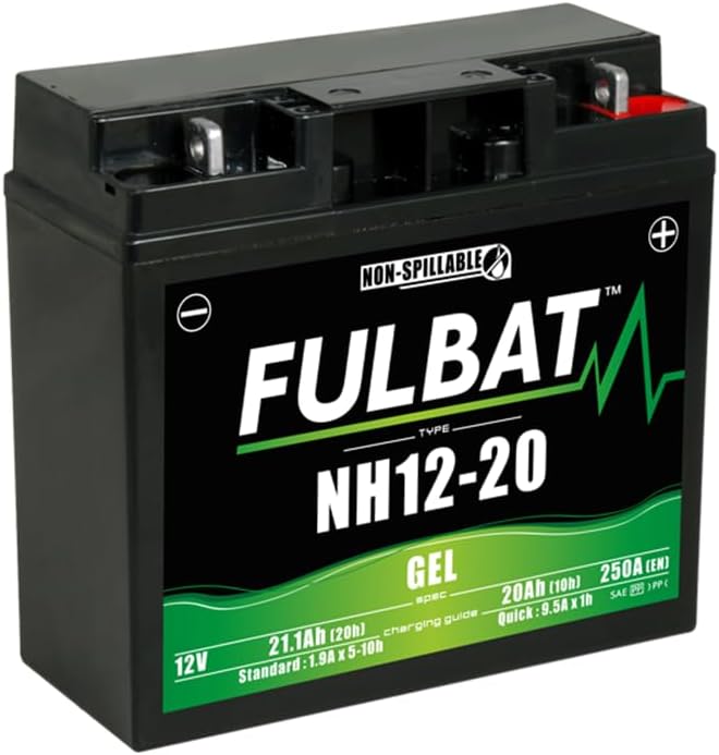 Fulbat - Rasenmäher Batterie/Gel Motorradbatterie NH1220/SLA12-20 12V 20Ah