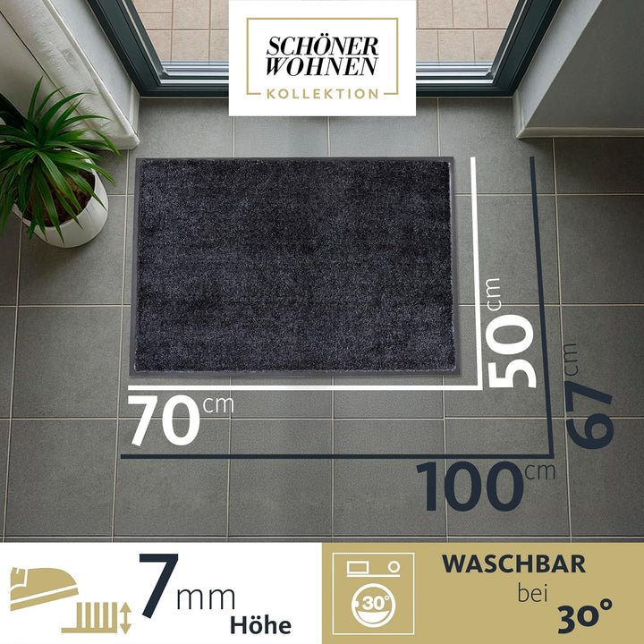 Schöner Wohnen Kollektion strapazierfähige Schmutzfangmatte Miami – getuftete Fussmatte 50x70 cm in