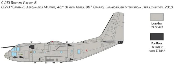 Italeri 1450S 1450S-1:72 C-27J/G.222 “Spartan”, Modellbau, Bausatz, Standmodellbau, Basteln, Hobby,