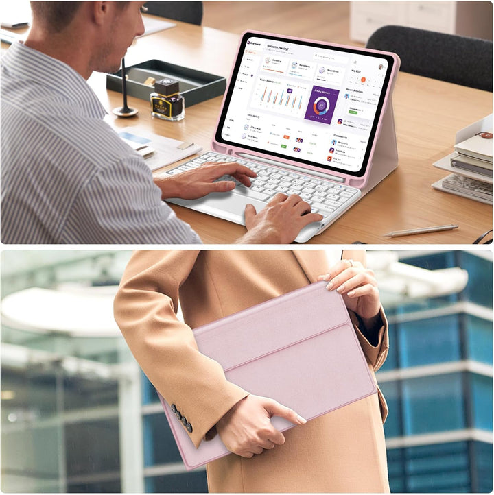 Hülle Tastatur für iPad (A16) 11/10 Generation (2025/2022) 11/10.9 Zoll | Mit Trackpad Magnetisch Ab