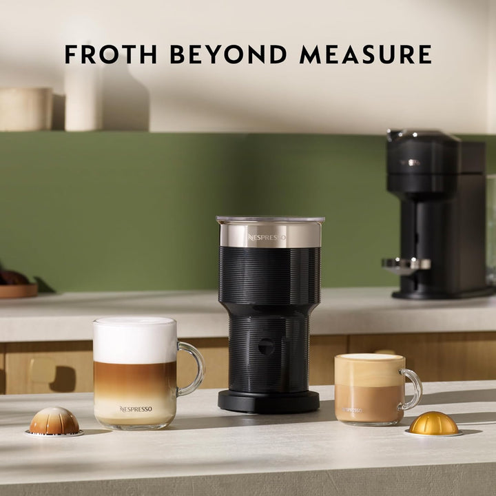 NESPRESSO Aeroccino XL elektrischer Milchaufschäumer | Grosser Aufschäumer aus Edelstahl für 225ml c