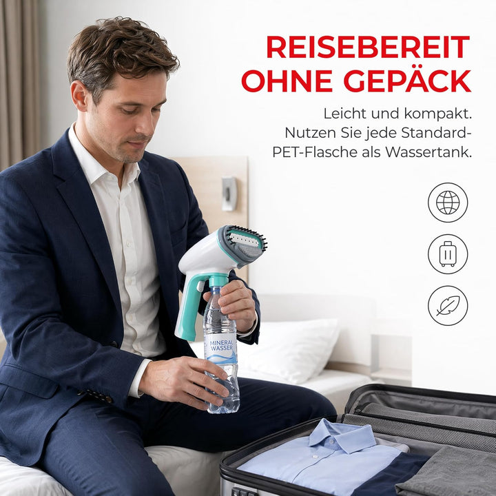 Trisa Dampfbürste - 1500W, 35g/min Dampfleistung Handdampfbügler, 260ml Wassertank, Schnellaufheizun
