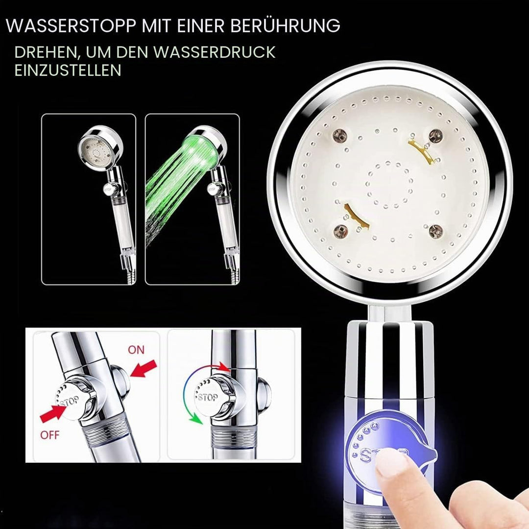 LED Duschkopf mit Farbwechsel, LED Handbrause 7 Farben Licht Automatische, Duschkopf mit Licht, Wass