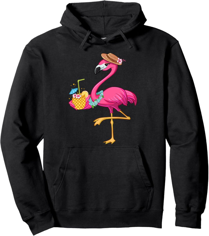 Ananas-Shirts für Mädchen und Damen, rosa Flamingo, Hawaii Pullover Hoodie