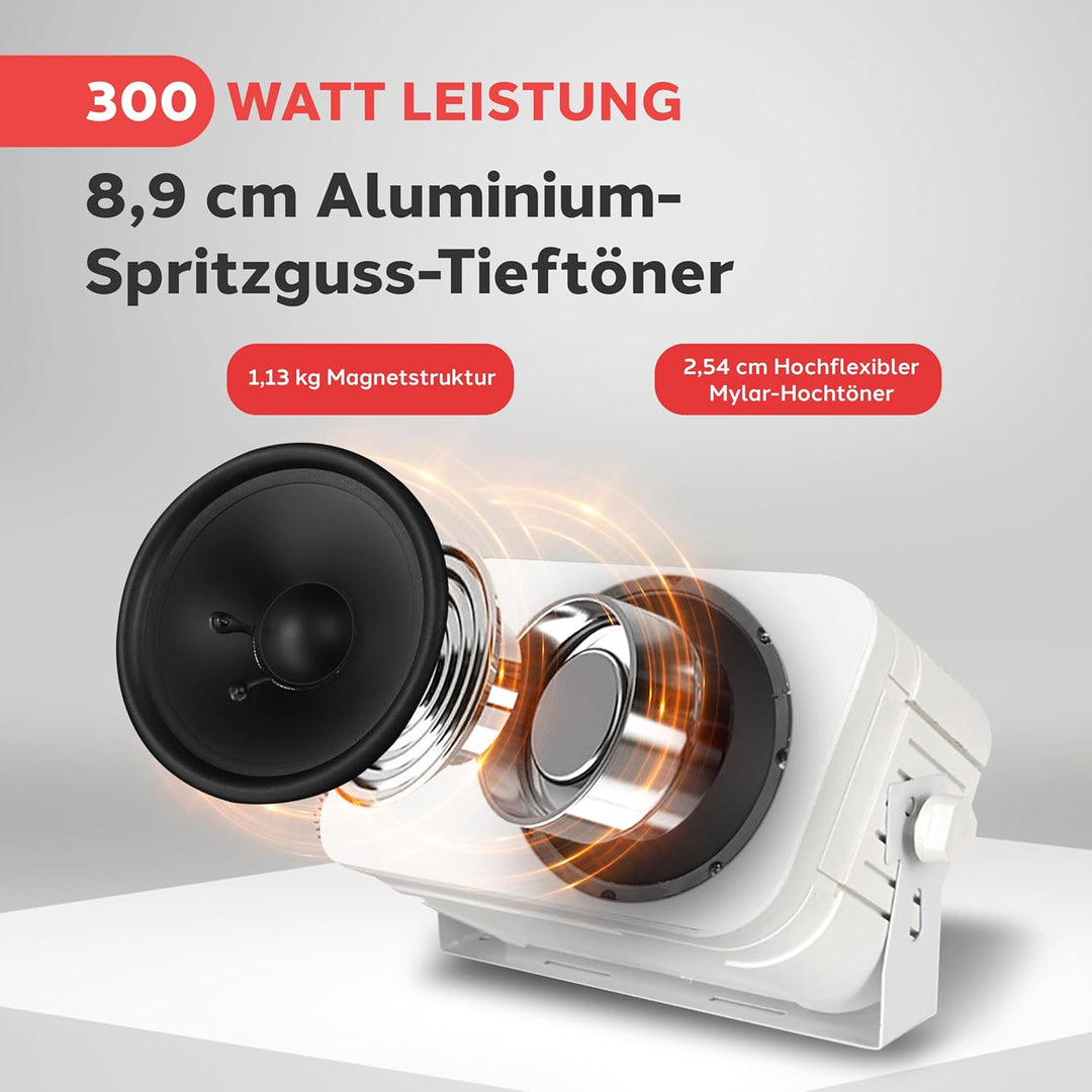 Pyle PDWR30W Lautsprecher für MP3-Player und iPod, Weiss