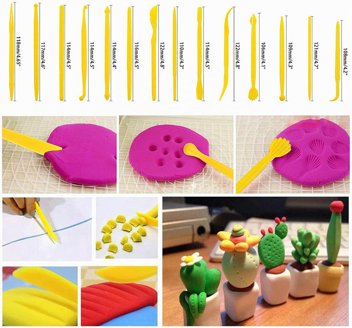 Allazone 25 Stück Polymer Clay Tools Set Modellierwerkzeug Set, Acryl Ton Roller mit Acrylplatten Tr