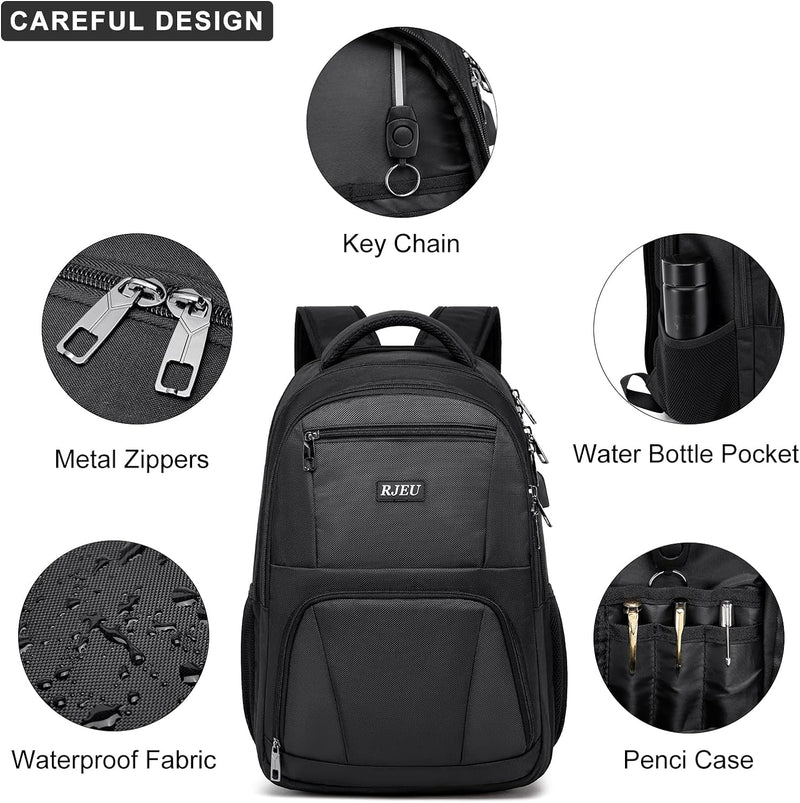 Rucksack Herren, Schulrucksack Jungen Teenager, Laptop Rucksack 17,3 Zoll Laptoptasche für Schule Ar