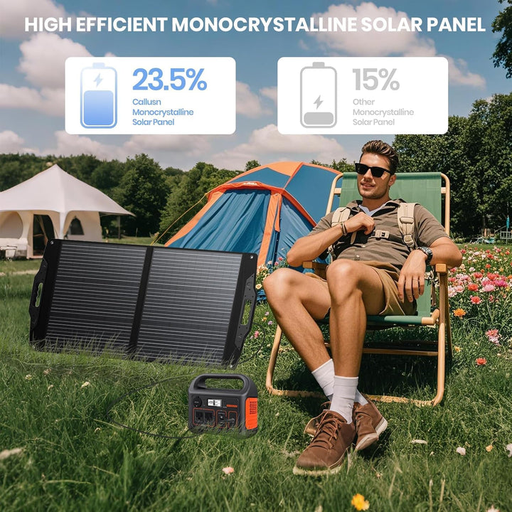 FlexSolar 100W Solarpanel Faltbar, IP67 Tragbares Solarpanel kit mit QC3.0/ USB-A/C/DC7909/5521/XT60