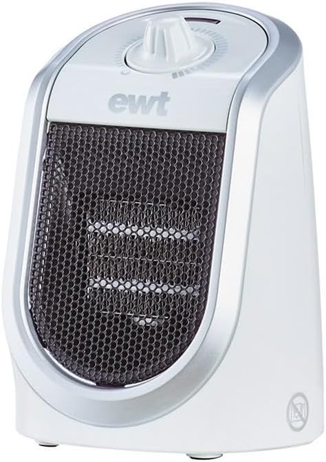 EWT Keramik-Heizlüfter DDF 250 W, kompaktes Tischgerät mit USB-Anschluss & Thermostat, Ladefunktion
