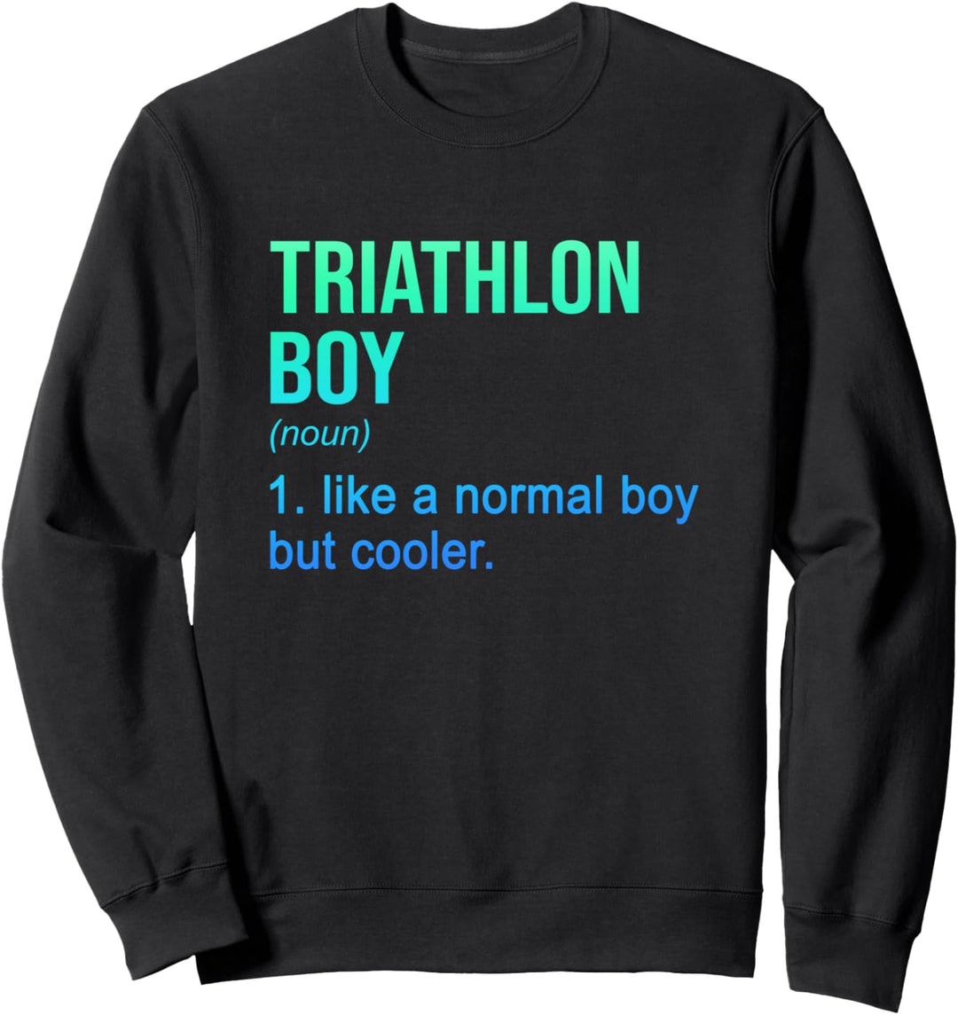 Triathlon-Junge wie ein normaler Junge, aber cooler Lauf-Schwimmzyklus Sweatshirt