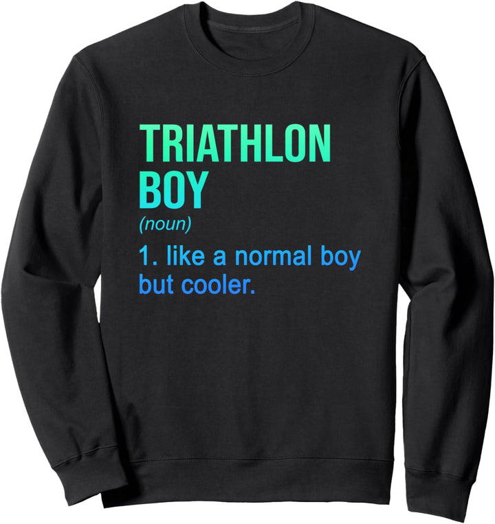 Triathlon-Junge wie ein normaler Junge, aber cooler Lauf-Schwimmzyklus Sweatshirt