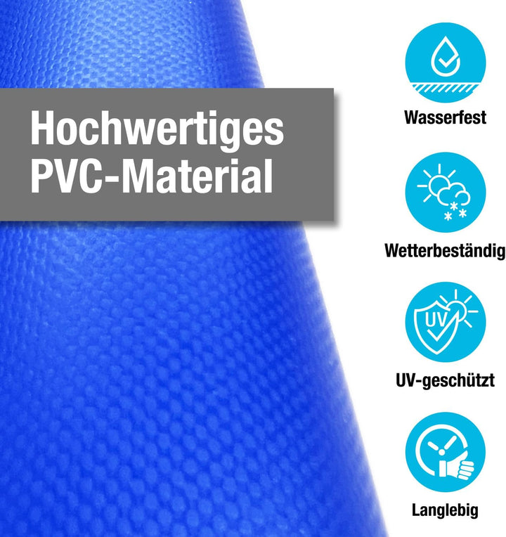 PVC Plane LKW Plane 600g/m² mit Ösen Rundösen Abdeckplane Schutzplane Boot Terrasse Industrieplane m