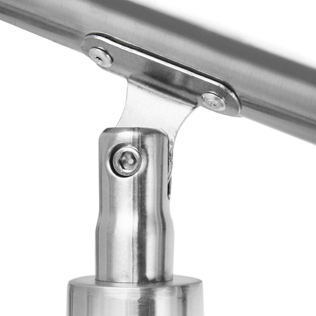Geländer Treppengeländer Handlauf Ø42mm aus Edelstahl, Brüstung Treppe Bausatz mit Querstab für Inne