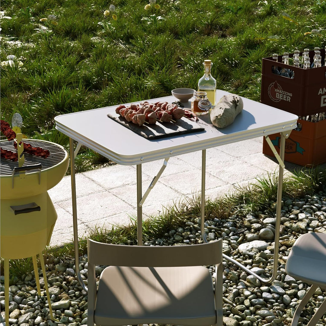 Aluminium-Klapptisch, Campingtisch, tragbarer Klapptisch mit Griff, Picknicktisch, verstellbar, leic