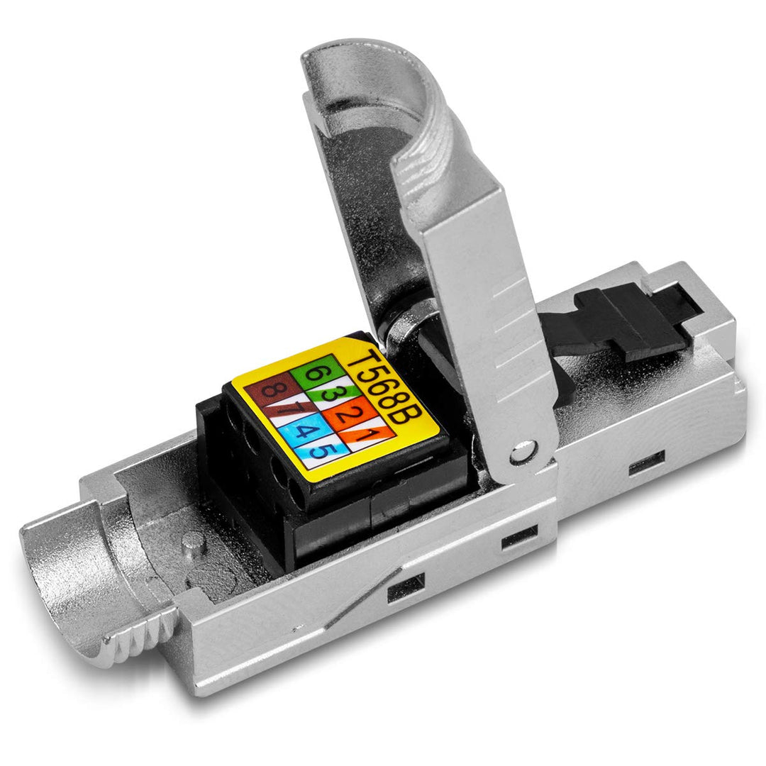 10 Stück Netzwerkstecker CAT 8 werkzeuglos CAT 8.1 RJ45 LAN UTP Kabel Stecker ohne Werkzeug werkzeug