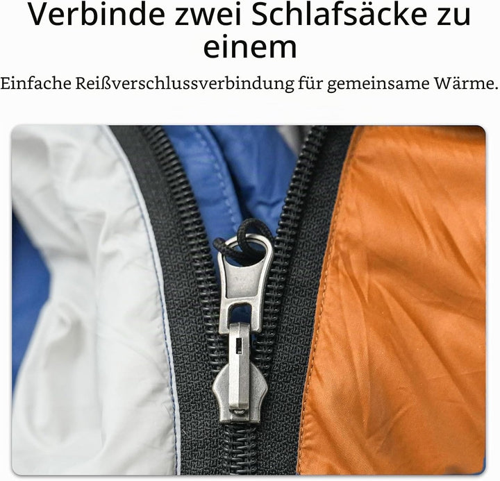 Ultraleicht Daunenschlafsack mit Kissen, Kleiner Leichter Sommer Schlafsack 680FP für Erwachsene und