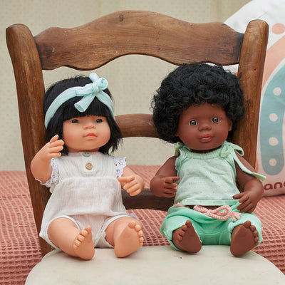 Miniland 31156 Puppe Baby (asiatisches Mädchen), Mehrfarbig, 38 cm ASIATISCHES MÄDCHEN 38cm, ASIATIS