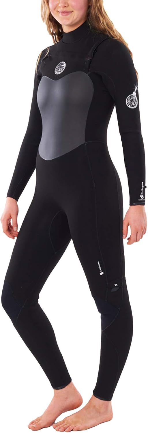 Rip Curl Womens FLASHBOMB 5/3 Chest Zip Full Suit 2023 Black 12, 12