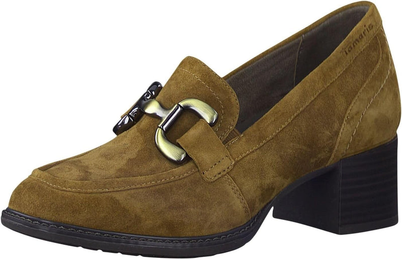 Tamaris COMFORT Damen Loafer mit Absatz aus Leder Blockabsatz Comfort Fit