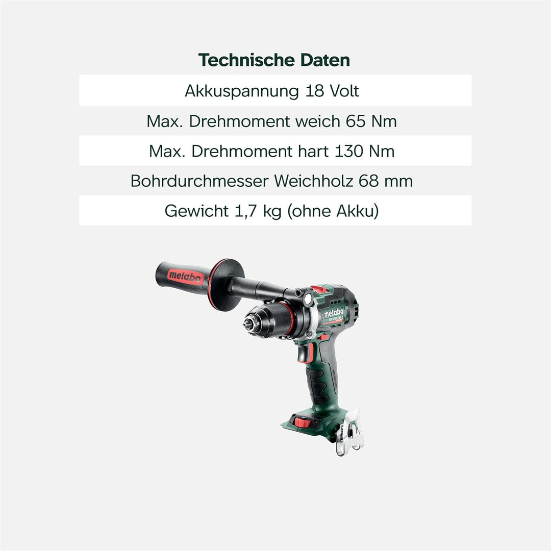 Metabo Akku-Bohrschrauber BS 18 LTX BL I – 602358840 – 18 V – Bohrschrauber mit zuschaltbarem Impuls