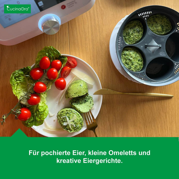 CucinaOra steamEGGS Eierkocher-Einsatz - Kompatibel mit MC Smart Connect Küchenzubehör - 5 Eierforme