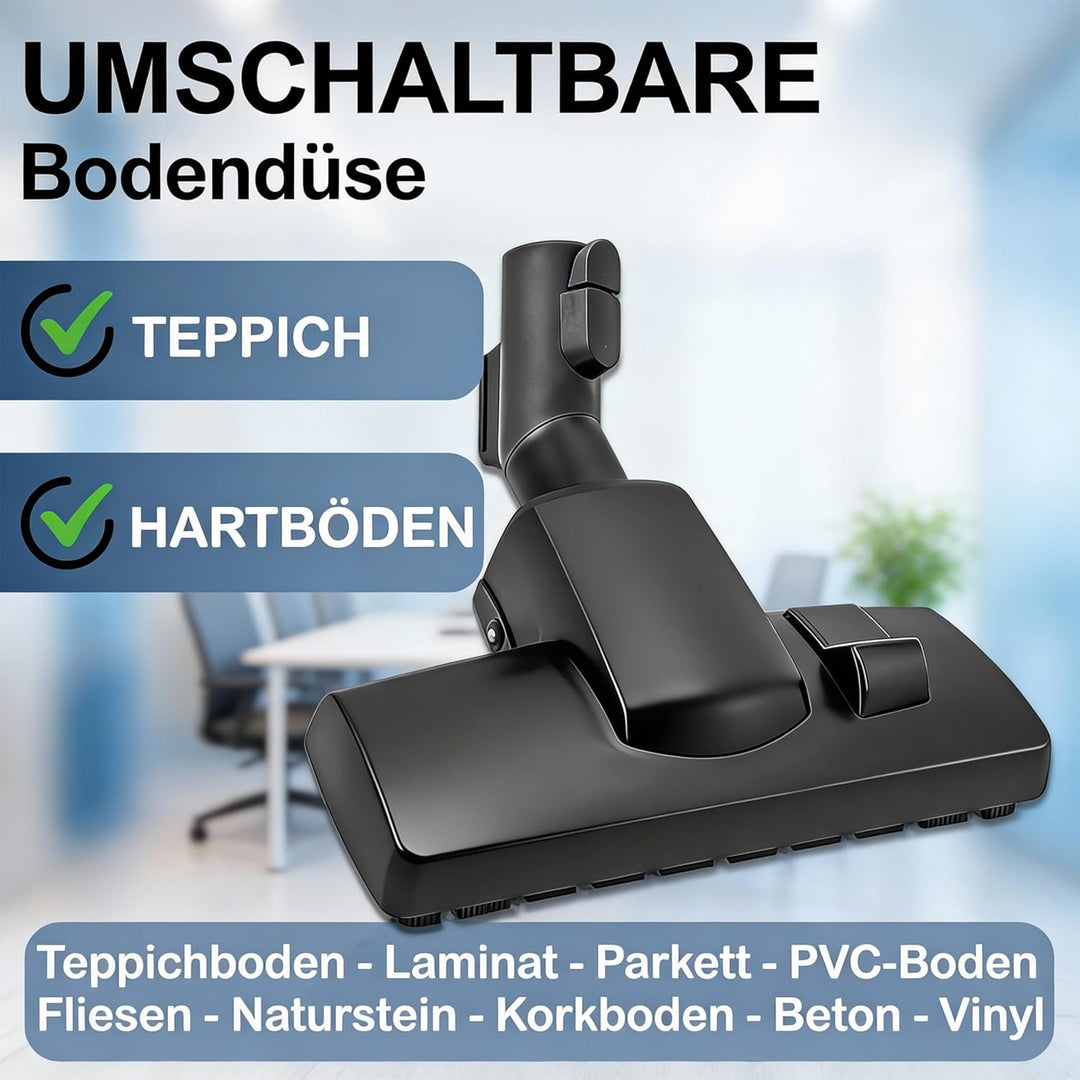 DeClean Bodendüse Bürste kompatibel mit Miele Staubsauger C1, C2, C3, Complete, Compact, Classic, S8