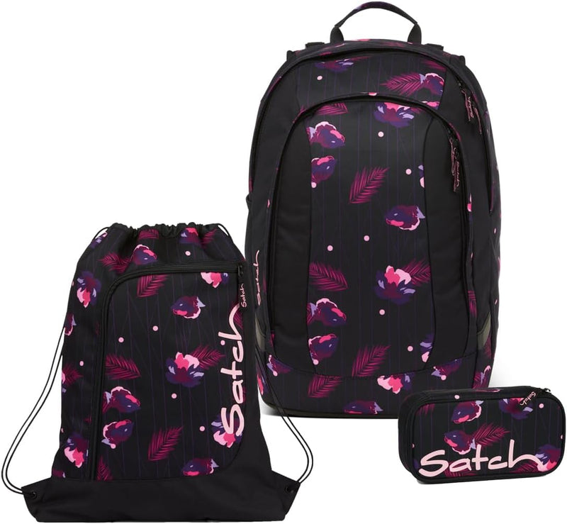 satch Air Schulrucksack Set 3tlg. inkl. Schlamperbox und Sportbeutel Mystic Nights, Mystic Nights