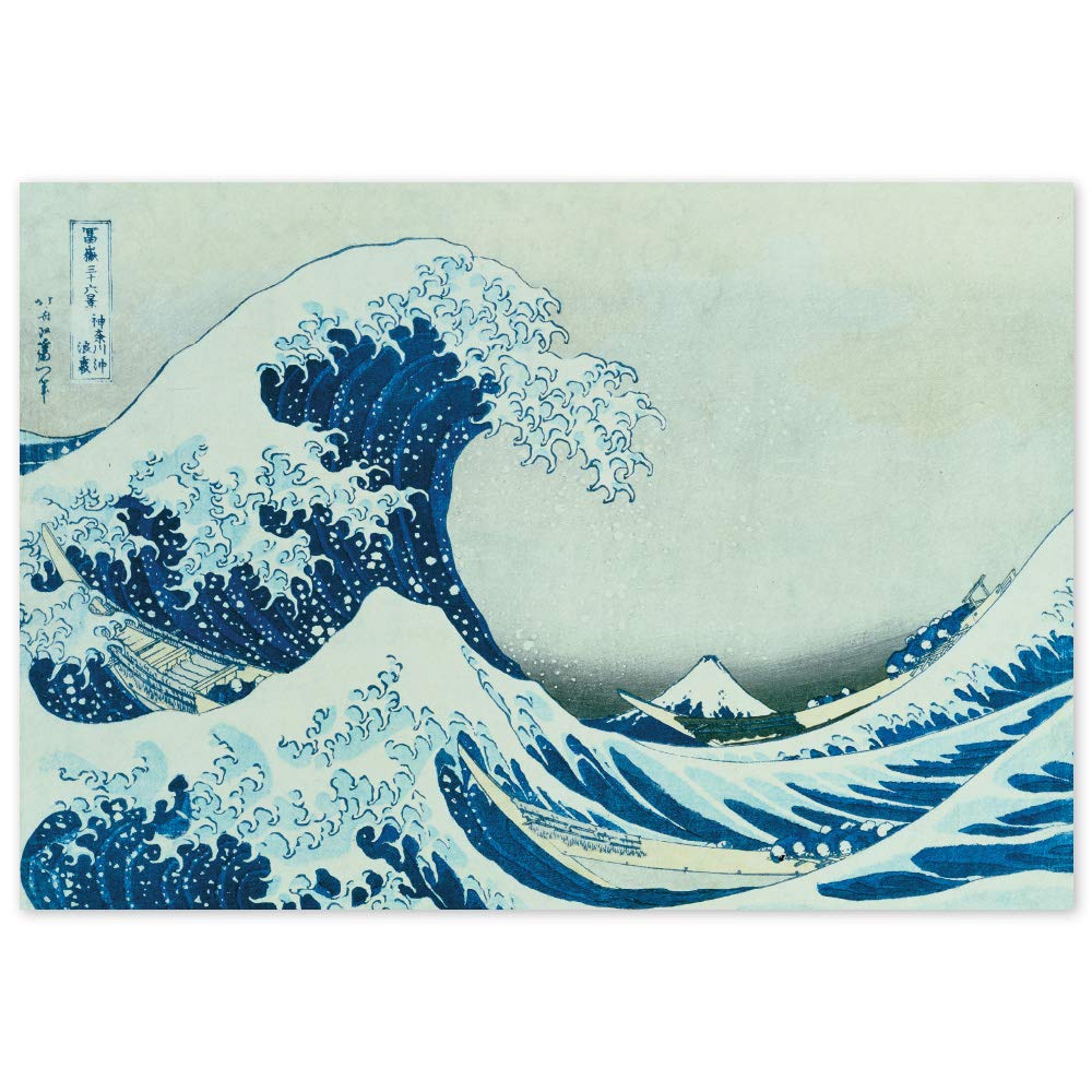 JUNIWORDS Poster, Katsushika Hokusai, Die grosse Welle von Kanagawa, Unter der Welle im Meer vor Kan